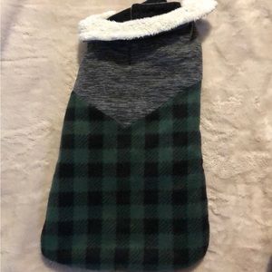 Green Plaid Fleece Dog Vest